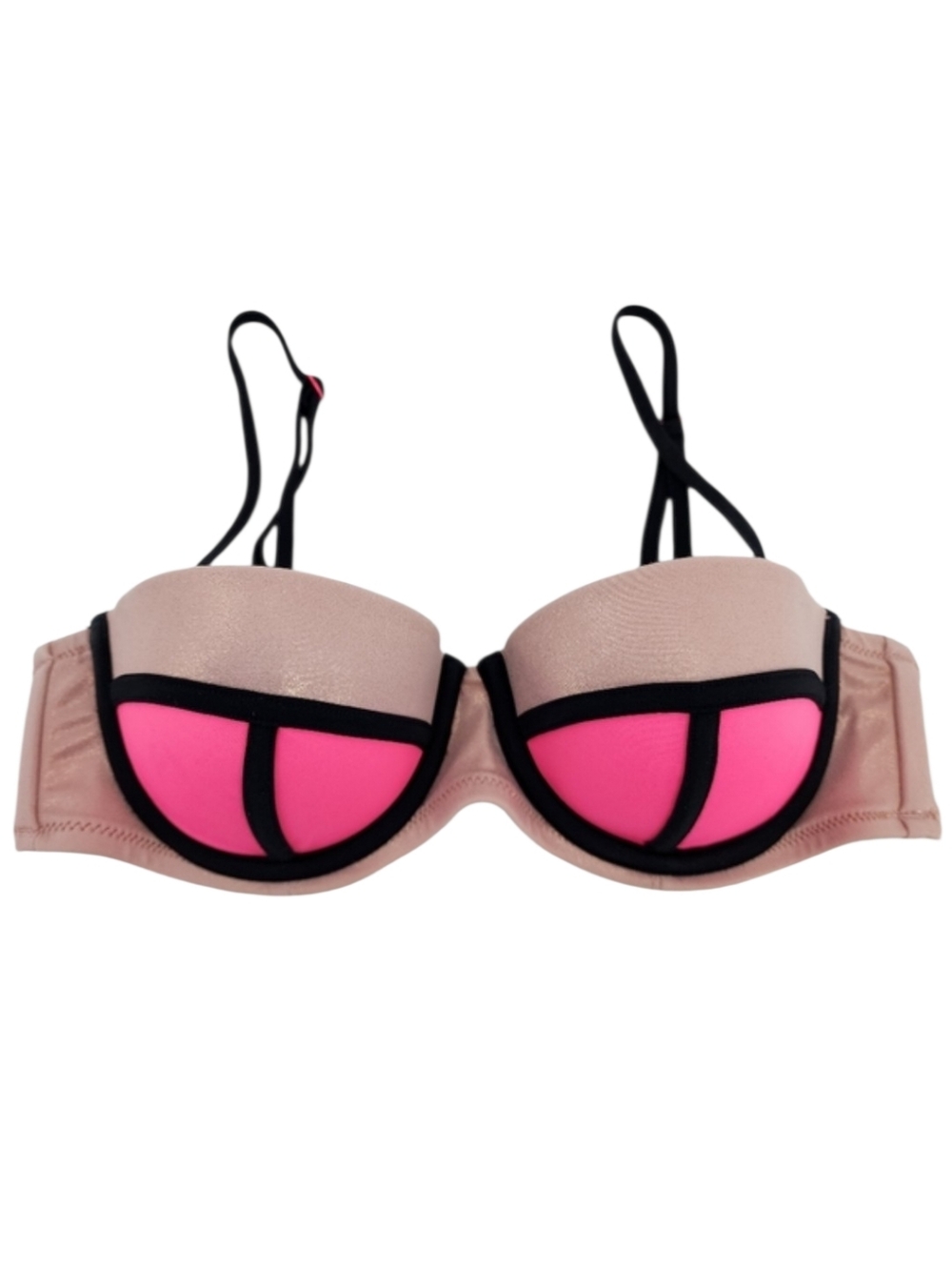 Victoria's Secret Color Block Bikini Top Women's Size 32B Shimmery 3-in-1 Top